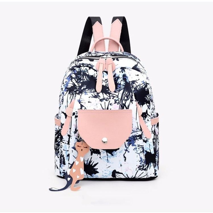 Oxford Print Flap Pocket Ryggsäckar