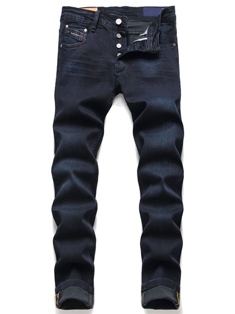 Använda Jeans Med Rak Midja