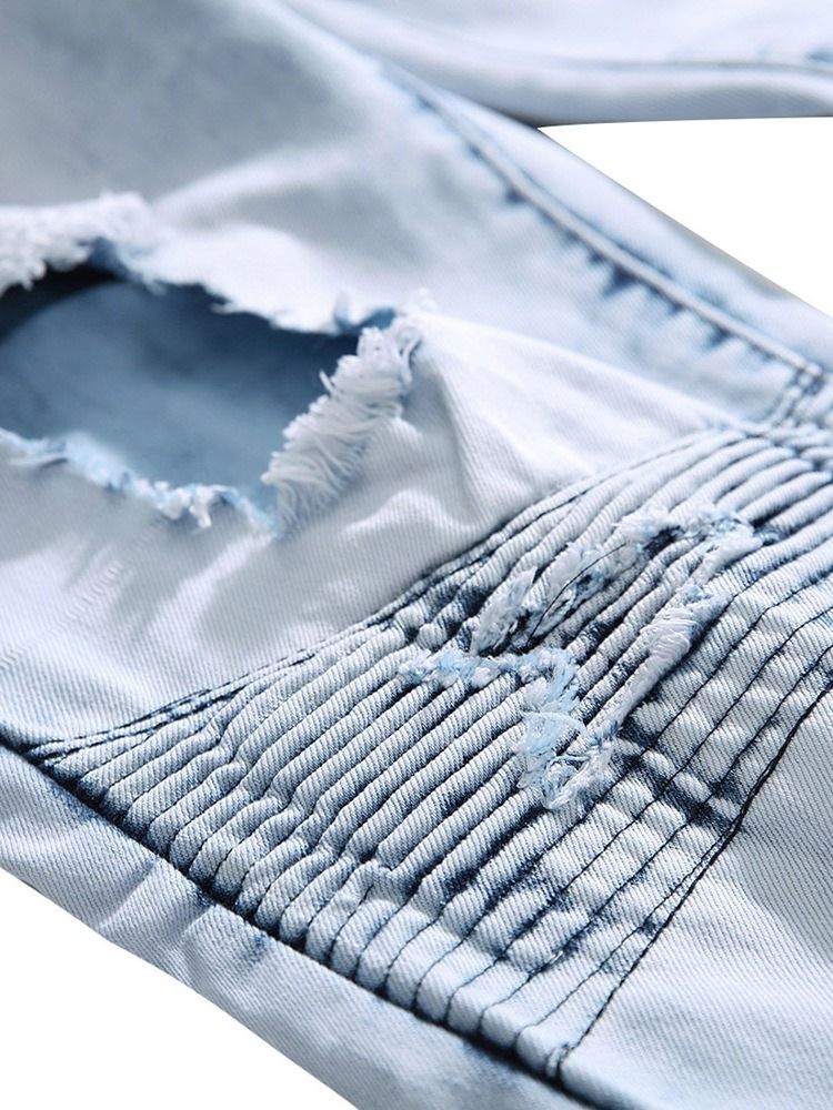 Blixtlås Color Block Herr Casual Jeans