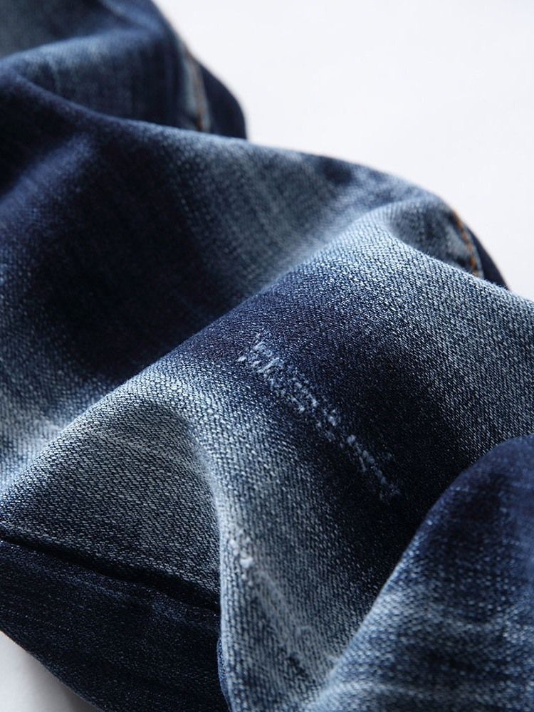 Bokstav Rak Slitna Koreanska Mid Midja Jeans
