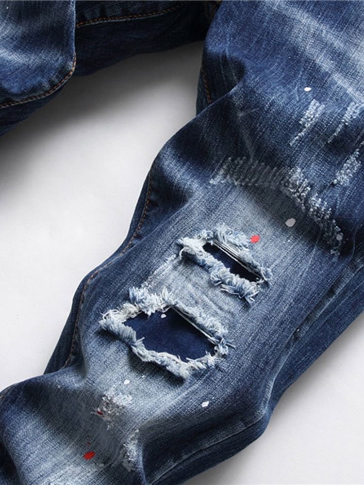 Bokstavsficka Knapp Hip Hop Herr Jeans