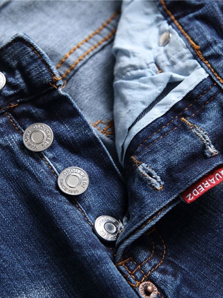 Bokstavsficka Knapp Hip Hop Herr Jeans