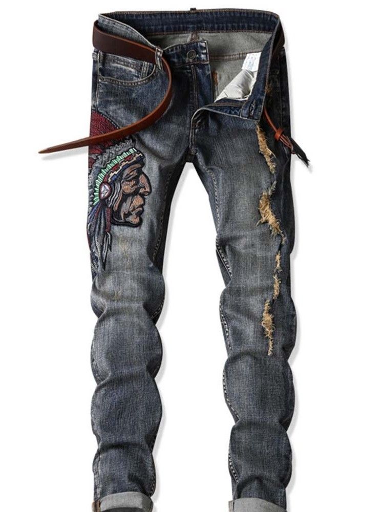 Casual Jeans Med Mid Midja