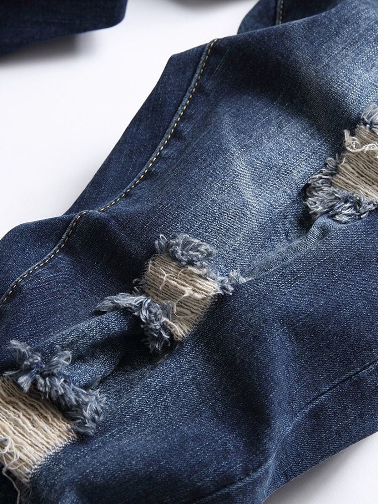 Casual Raka Slitna Jeans Med Mid Midja