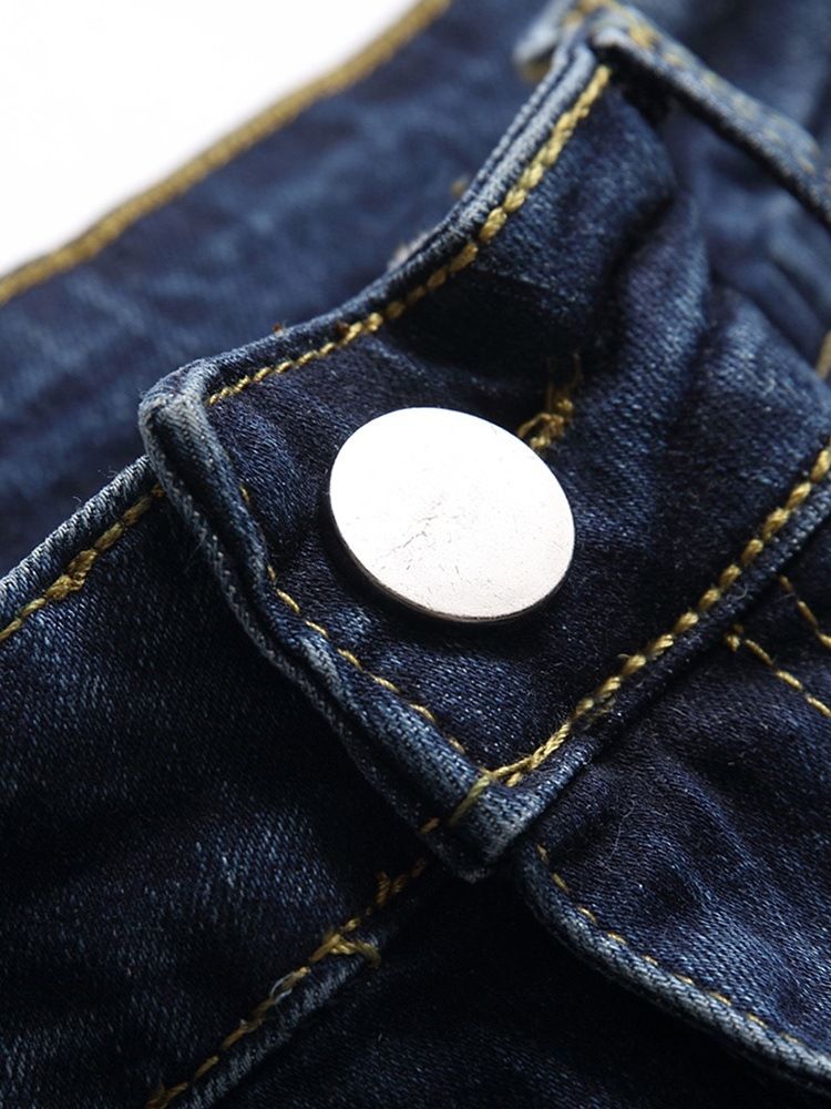 Casual Raka Slitna Jeans Med Mid Midja