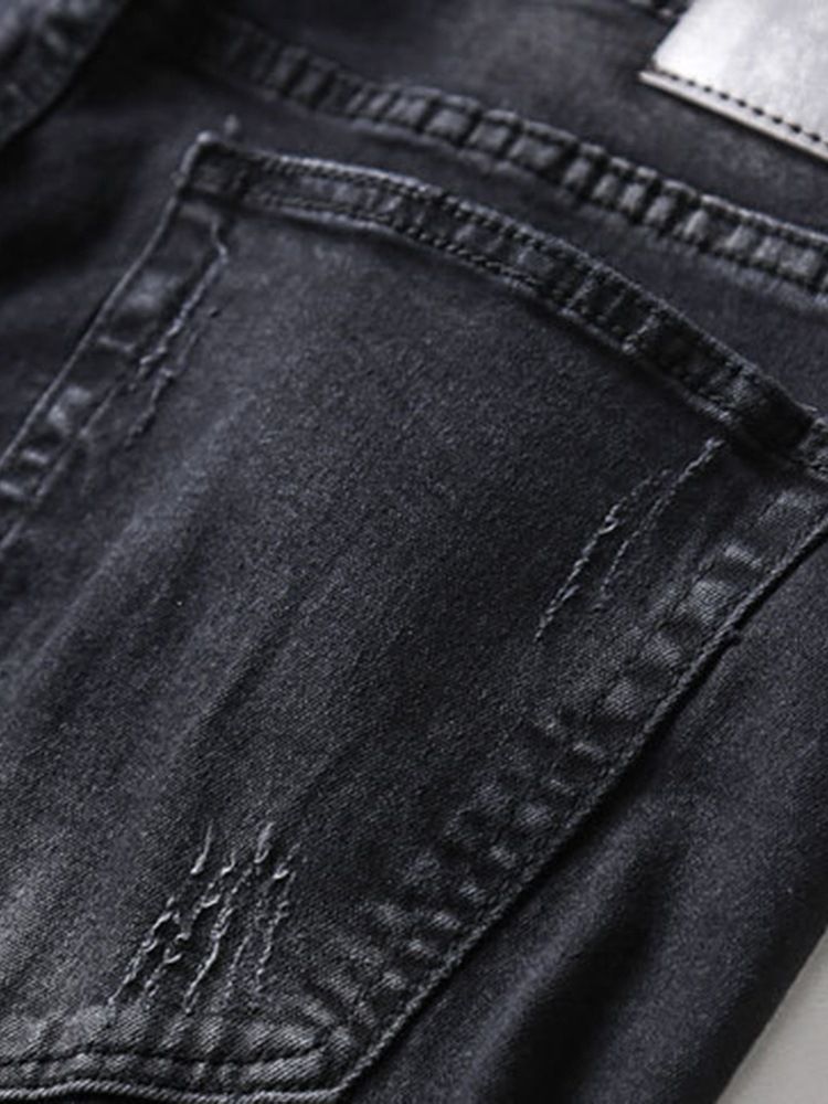 Enfärgade Jeans Med Dragkedja