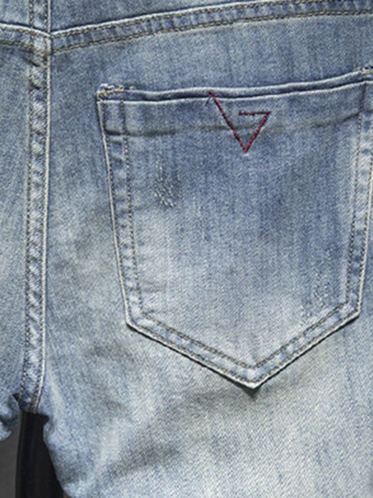 Enkelt Hål Med Mitten Av Midjan Modejeans
