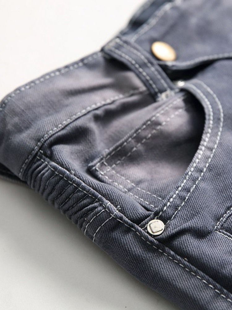Enkla Plisserade Smala Mäns Casual Ripped Jeans