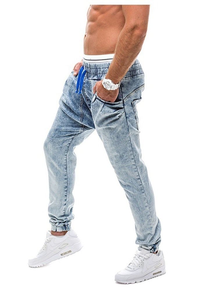 Gradient Straight Mid Waist Lace-Up Herrjeans