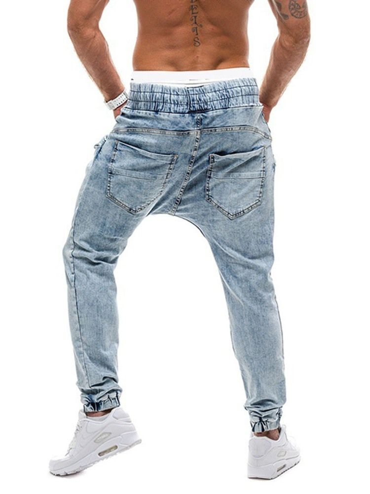 Gradient Straight Mid Waist Lace-Up Herrjeans