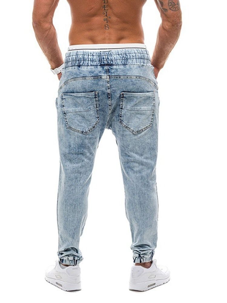 Gradient Straight Mid Waist Lace-Up Herrjeans