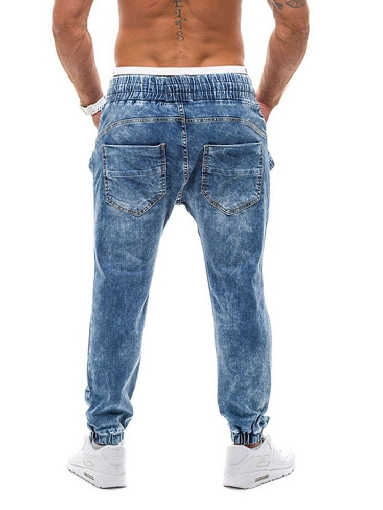 Gradient Straight Mid Waist Lace-Up Herrjeans