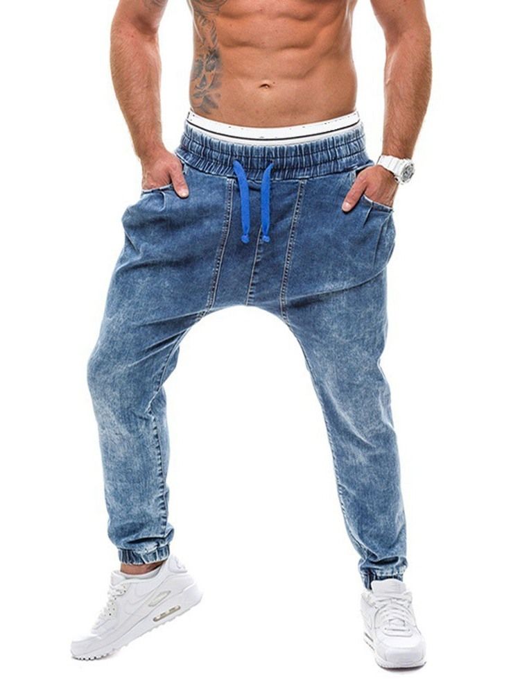 Gradient Straight Mid Waist Lace-Up Herrjeans