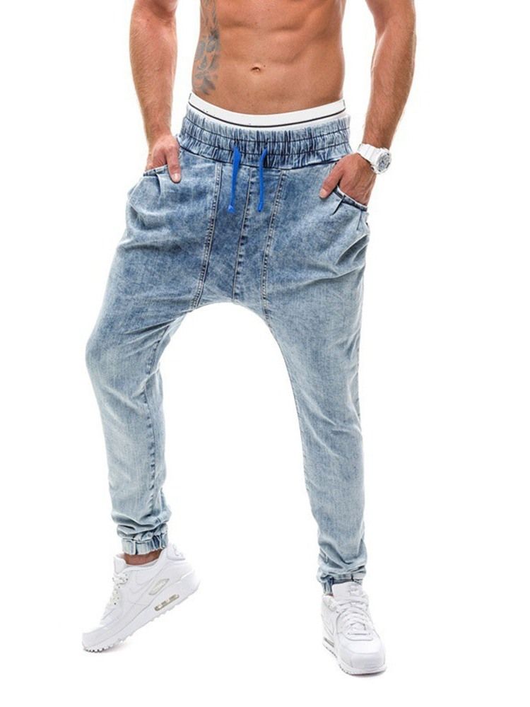 Gradient Straight Mid Waist Lace-Up Herrjeans