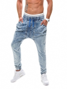 Gradient Straight Mid Waist Lace-Up Herrjeans