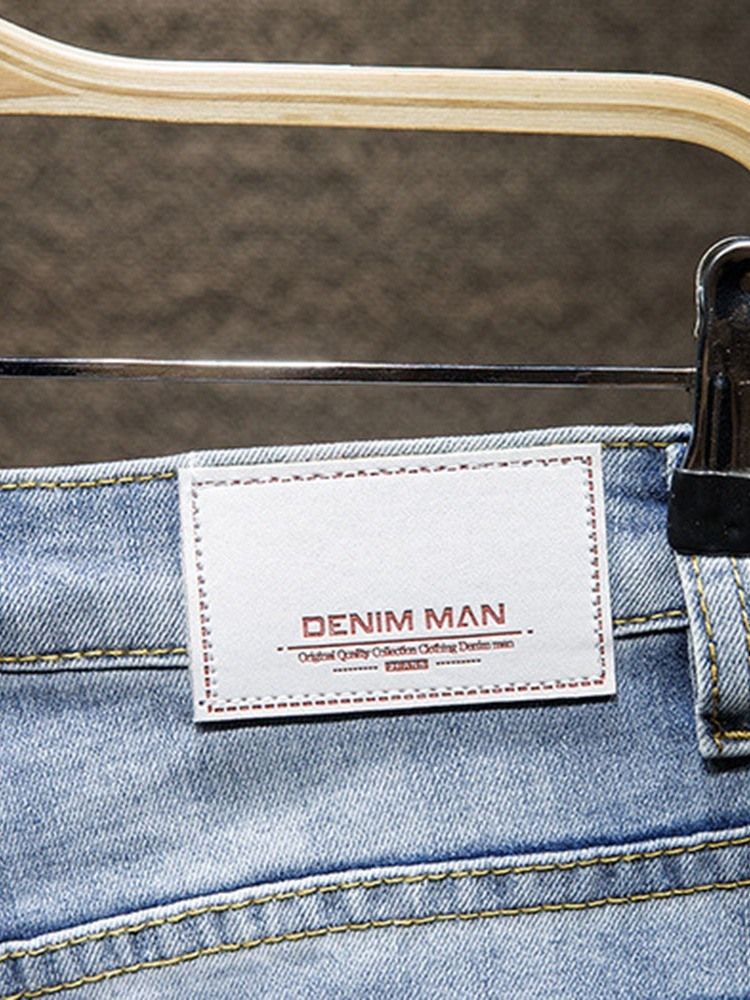 Hål European Mid Waist Casual Jeans
