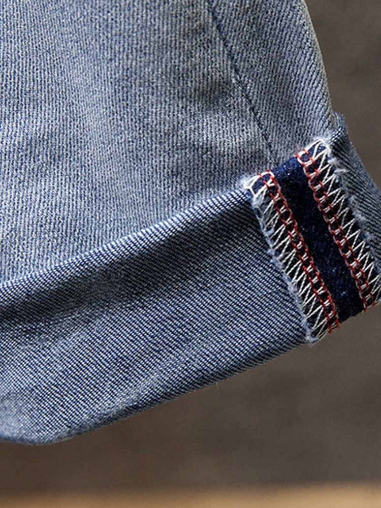 Hål European Mid Waist Casual Jeans