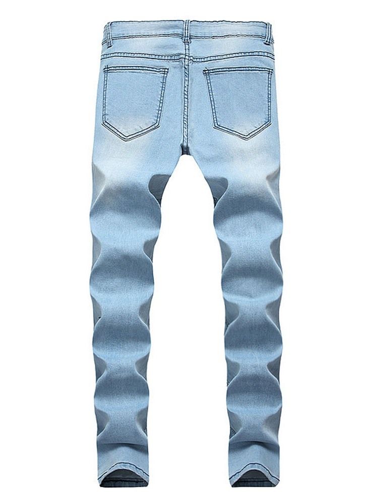 Hål Med Dragkedja I Mitten Av Midjan Casual Jeans