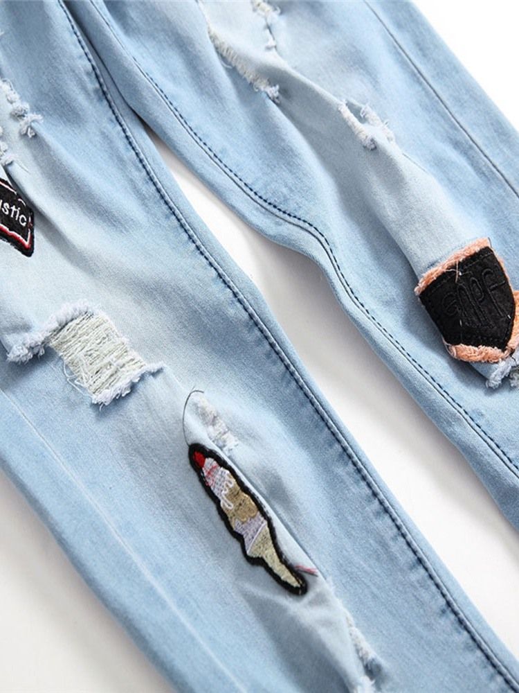 Hål Med Dragkedja I Mitten Av Midjan Casual Jeans