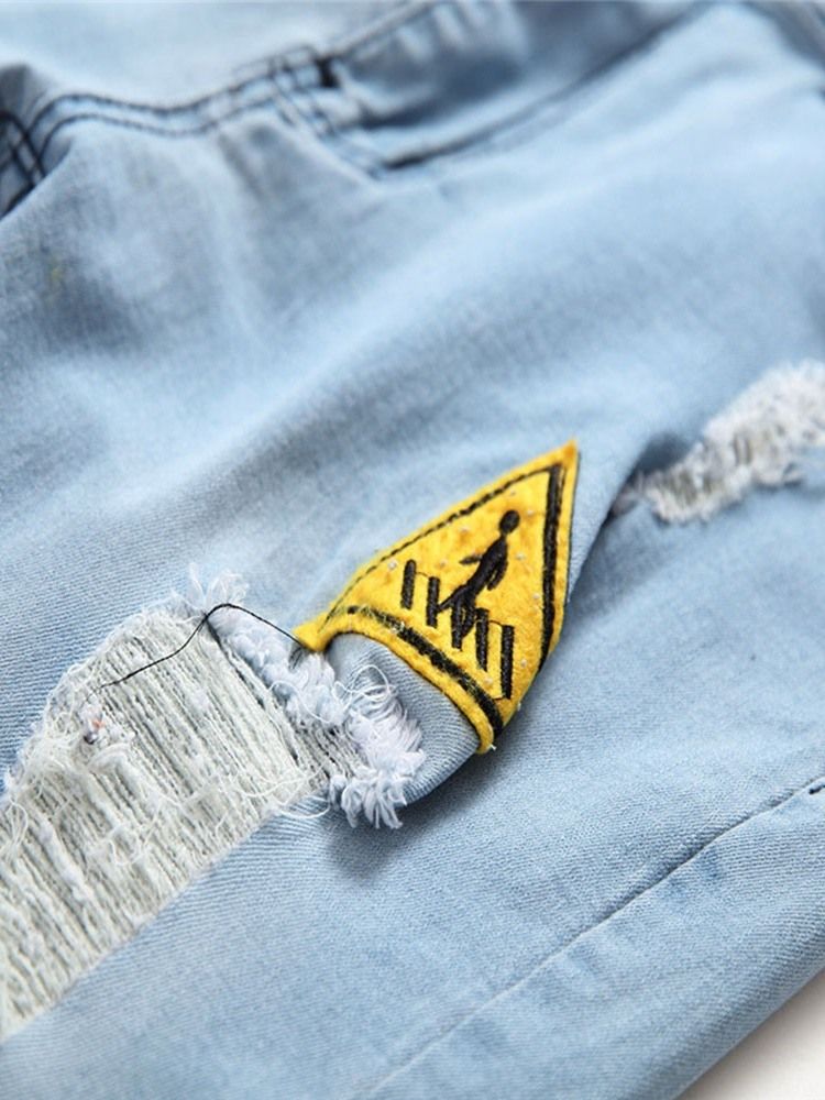 Hål Med Dragkedja I Mitten Av Midjan Casual Jeans