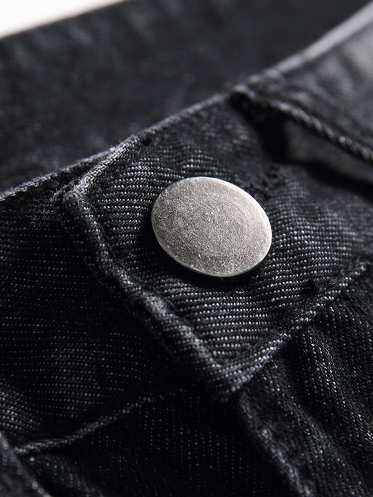Hål Mid Waist Mode Herrjeans