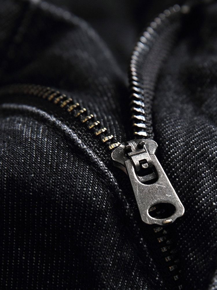 Hål Mid Waist Mode Herrjeans