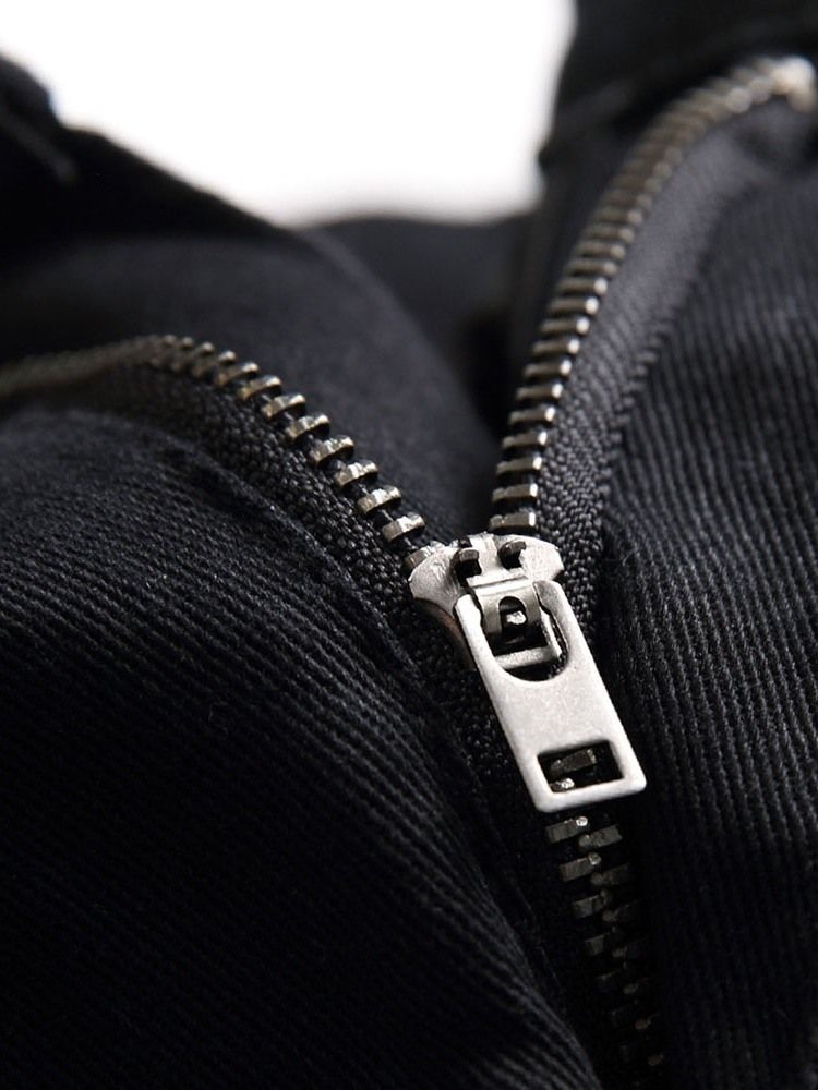 Hål Vanligt Rak Dragkedja Casual Herrjeans