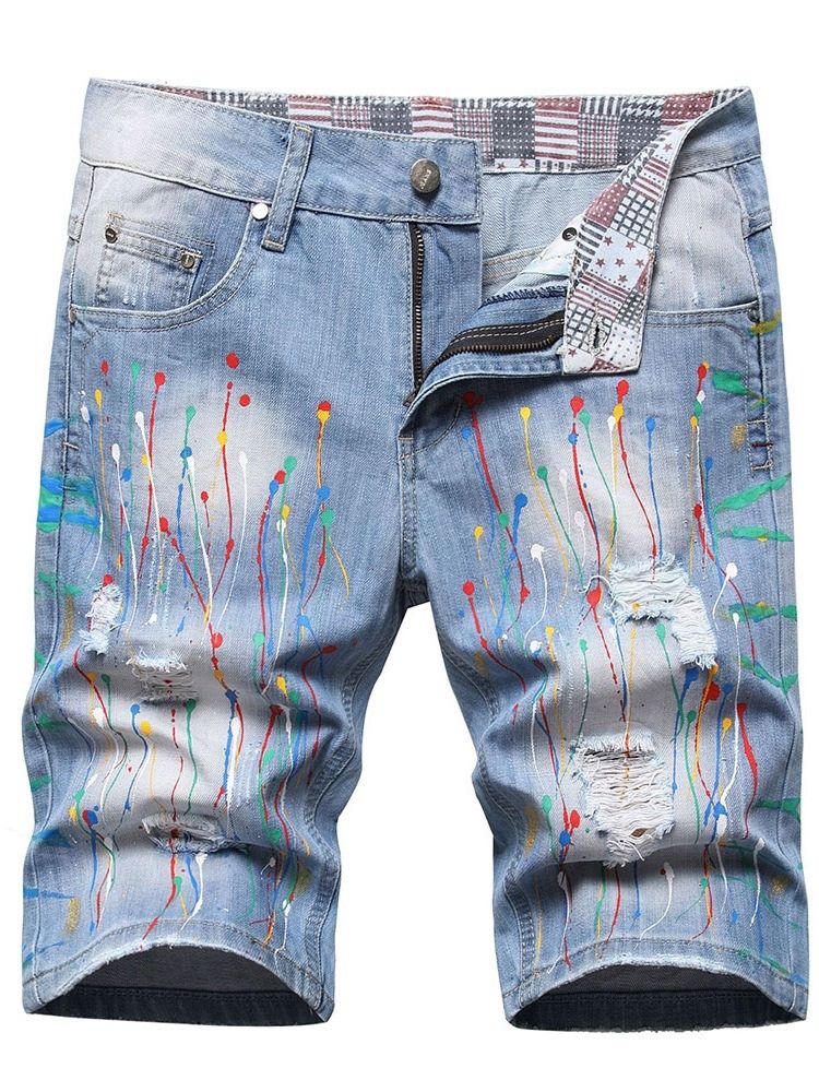 Hollow Rak Mid Waist Hip Hop Jeans