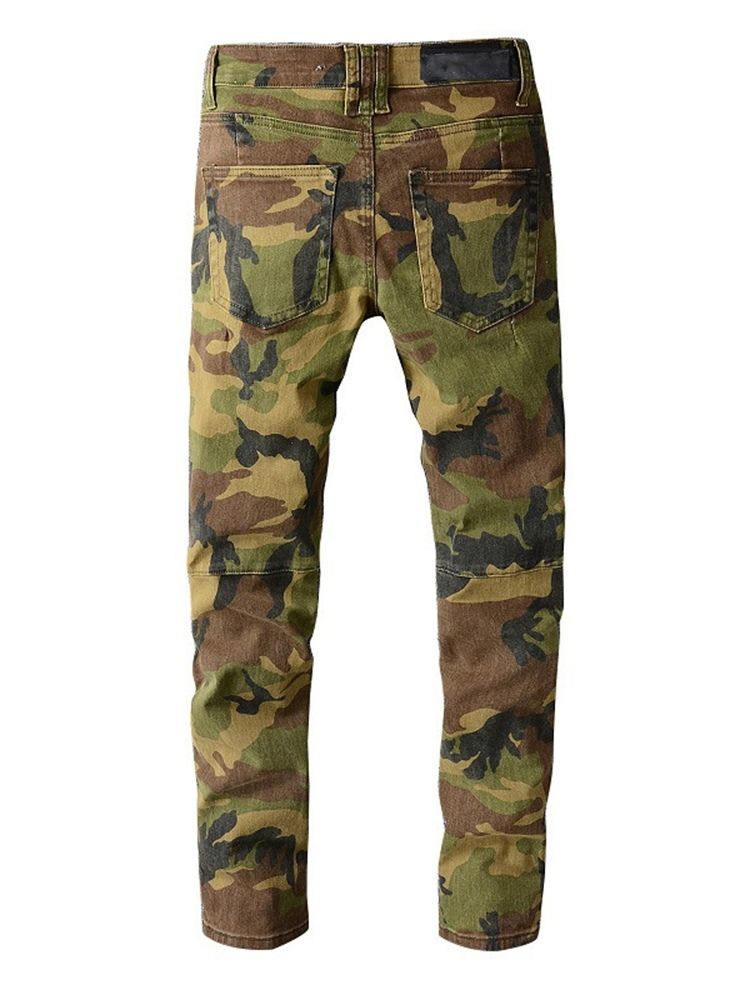 Kamouflagetryck Pencil Pants European Zipper Jeans