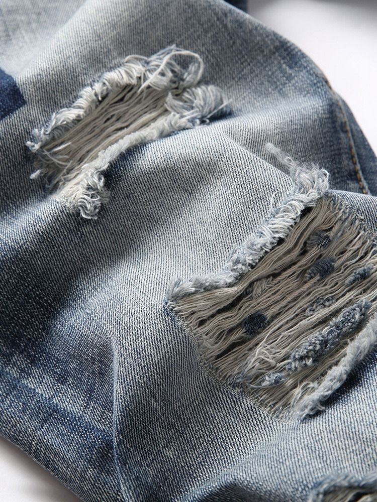 Kvalitet Raka Slitna Europeiska Jeans Med Dragkedja