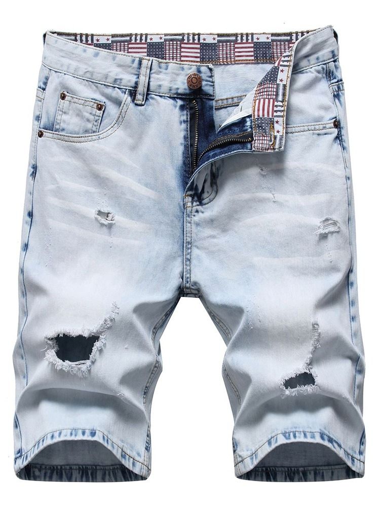 Mode Slitna Jeans Med Dragkedja I Mitten Av Midjan