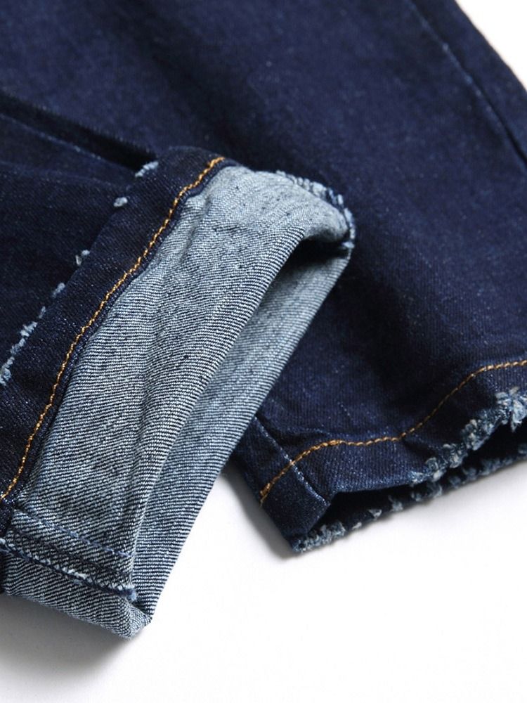 Patchwork Color Block Zipper European Jeans