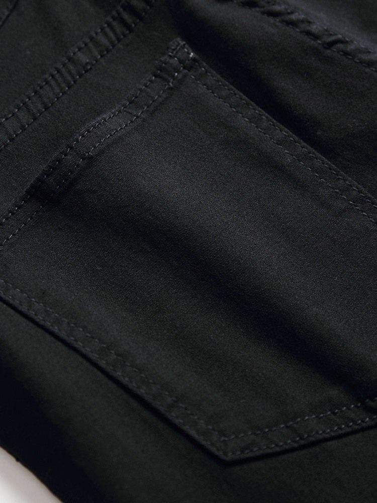 Patchwork Färgblock Rak Dragkedja Casual Jeans