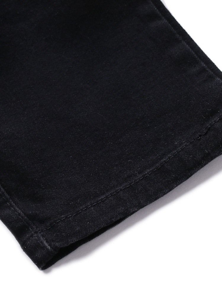 Patchwork Pencil Pants Mid Waist Zipper Jeans