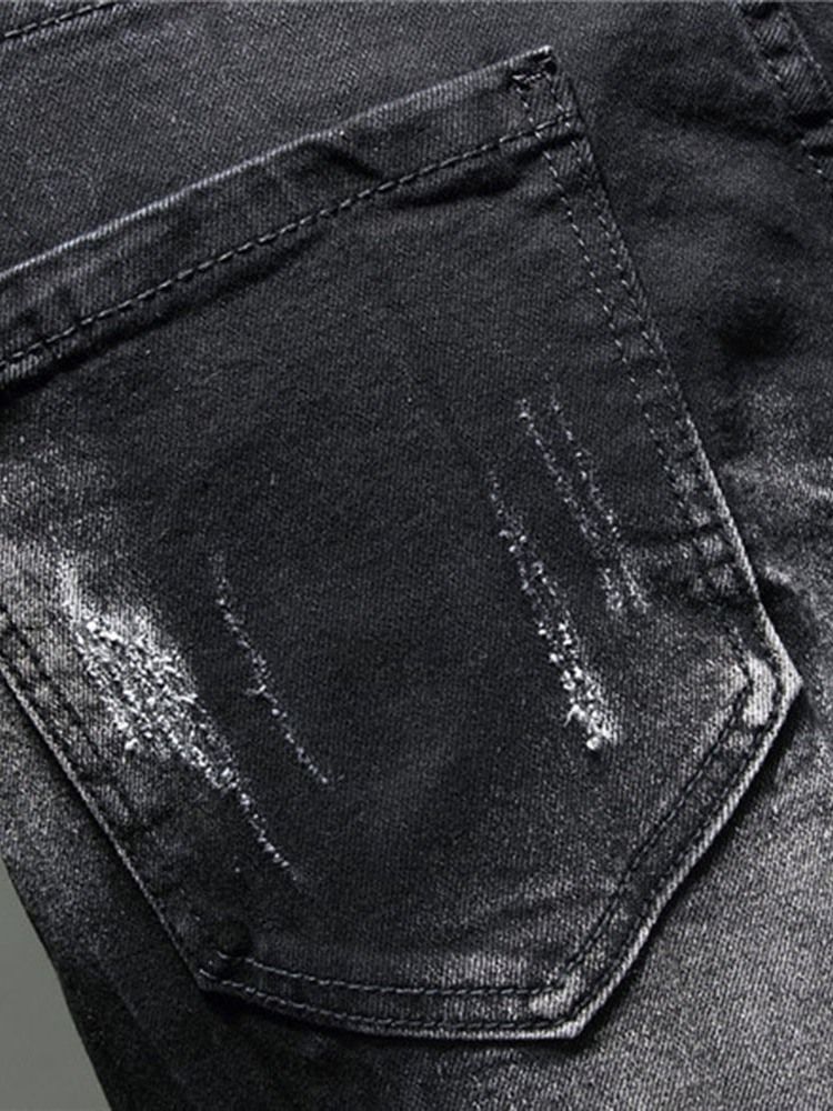 Pencil Byxor Brevtryck Mid Waist European Jeans