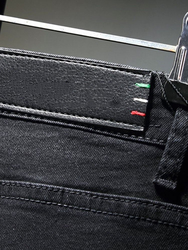 Pencil Byxor Brevtryck Mid Waist European Jeans