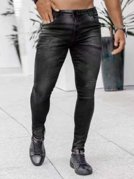 Pencil Byxor Dragkedja Casual Dragkedja Mikroelastisk Fullängd Jeans För Män
