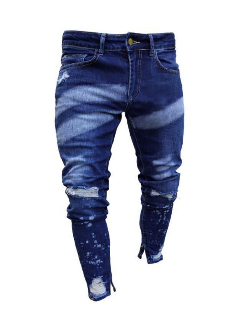 Pencil Byxor Dragkedja Europeiska Jeans