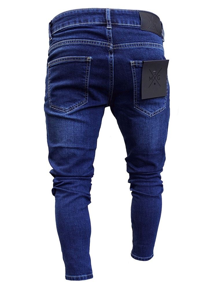 Pencil Byxor Dragkedja Europeiska Jeans