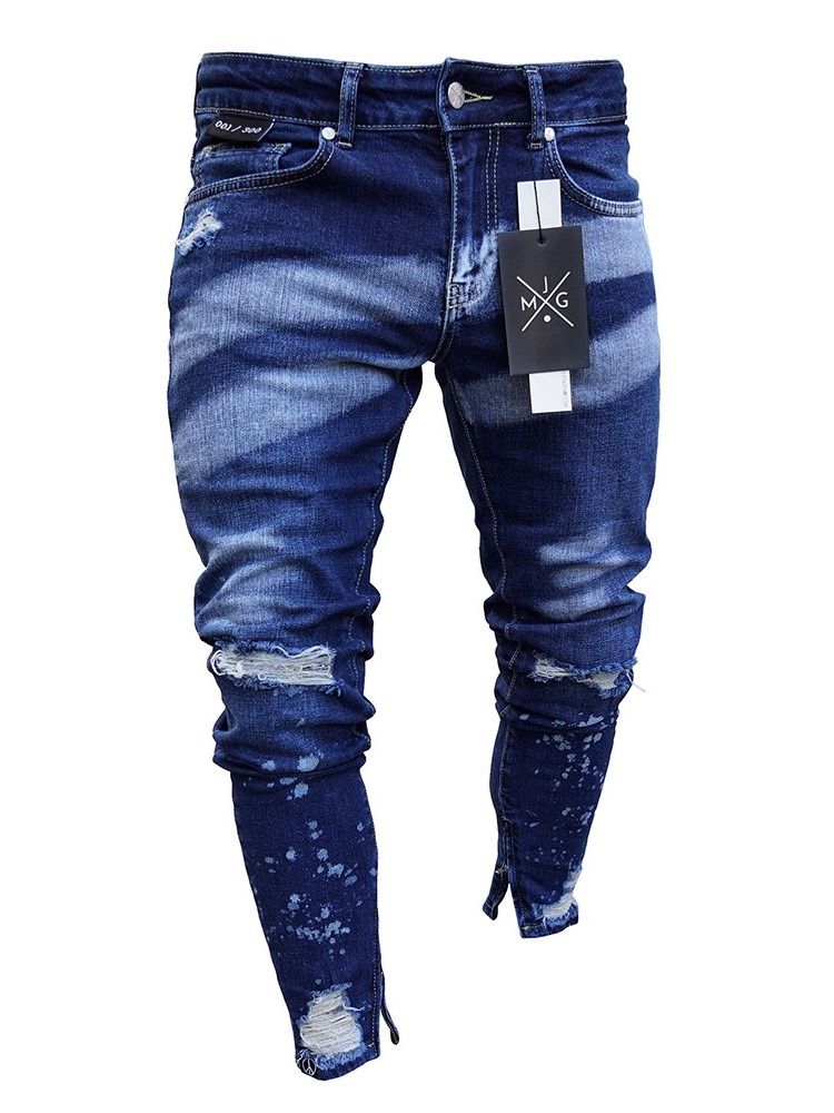 Pencil Byxor Dragkedja Europeiska Jeans