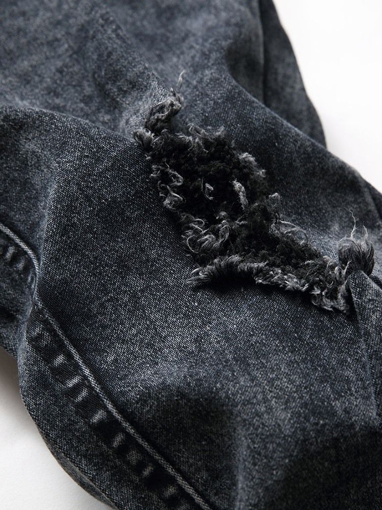 Pencil Byxor Enkelt Hål Mid Midja Jeans