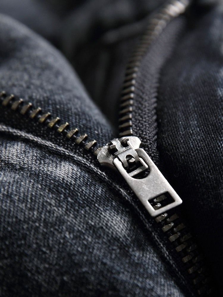 Pencil Byxor Enkelt Hål Mid Midja Jeans