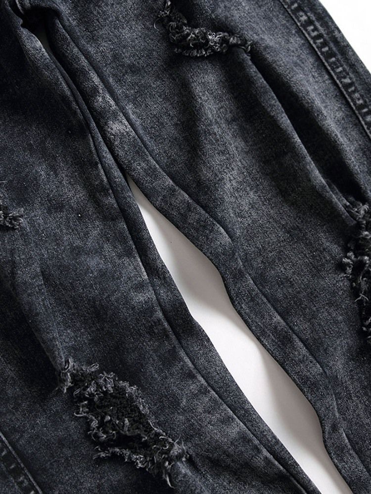 Pencil Byxor Enkelt Hål Mid Midja Jeans