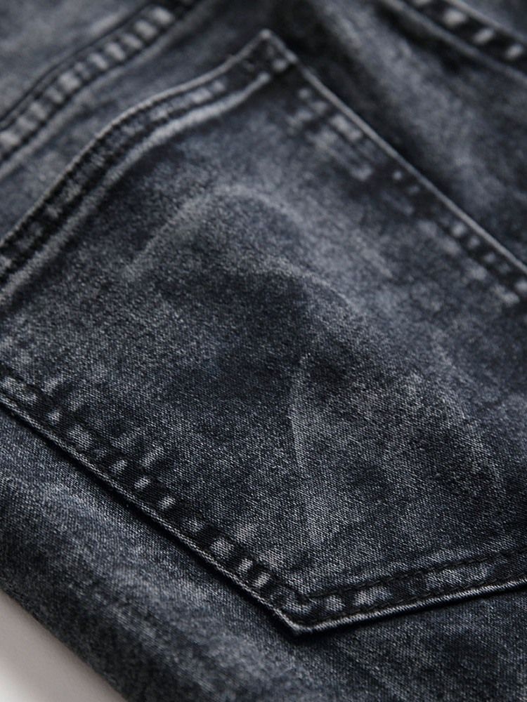Pencil Byxor Enkelt Hål Mid Midja Jeans