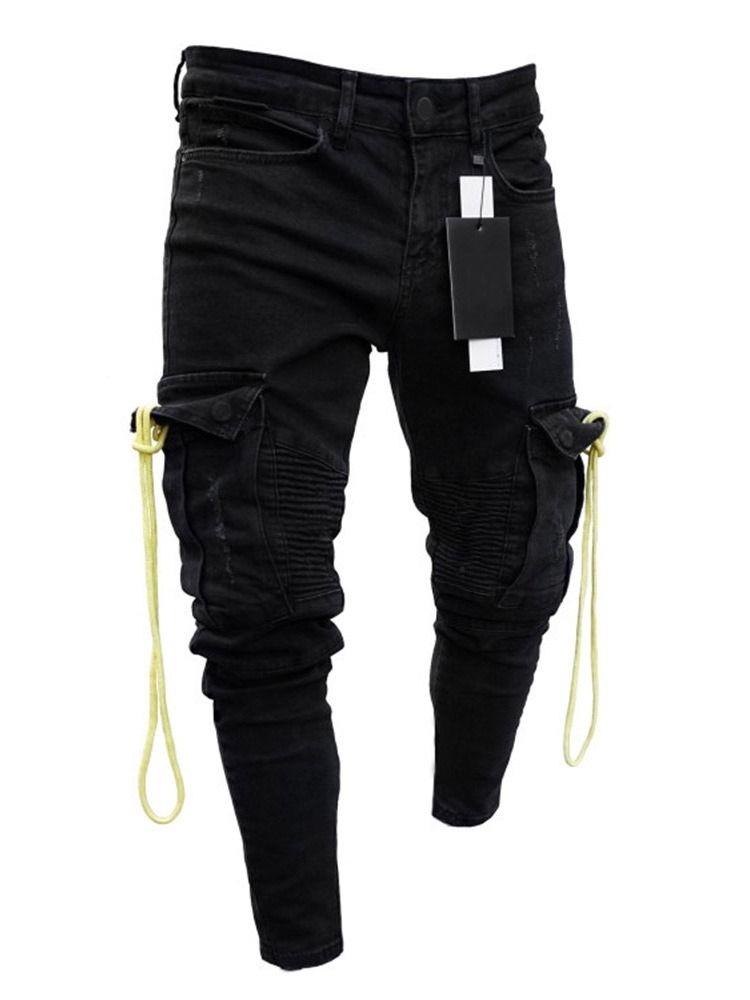 Pencil Byxor Hål Europeiska Mäns Jeans