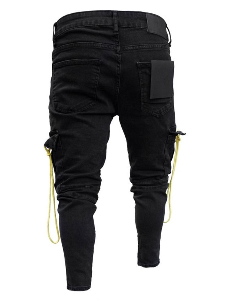 Pencil Byxor Hål Europeiska Mäns Jeans