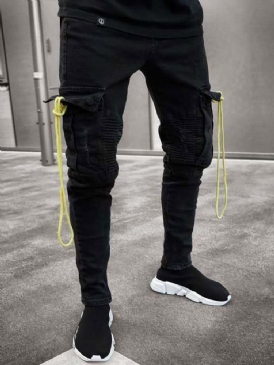 Pencil Byxor Hål Europeiska Mäns Jeans