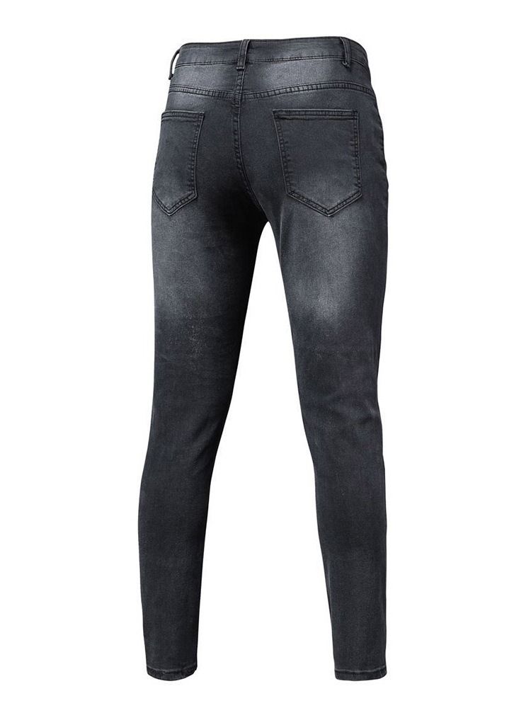 Pencil Byxor Paint Splatters Mid Waist European Jeans