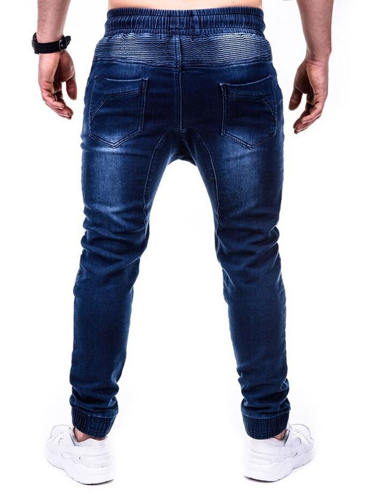 Pencil Byxor Slitna Mid Midja Hiphop Herr Jeans
