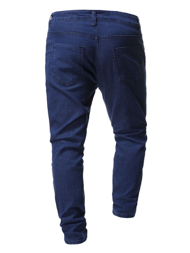 Pencil Pants Tunna Koreanska Blixtlåsjeans